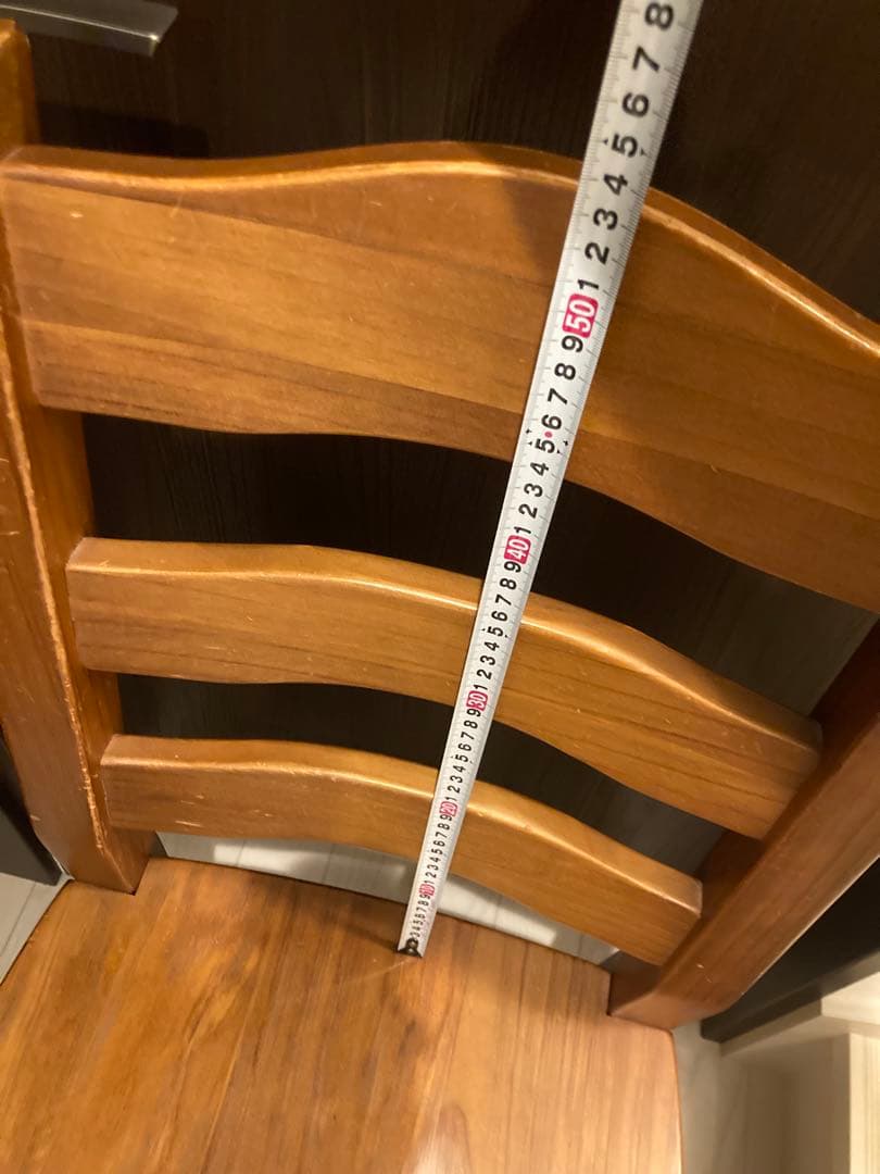 アンティーク　ビンテージ　木製ブラウンチェア 背もたれ3段　1脚