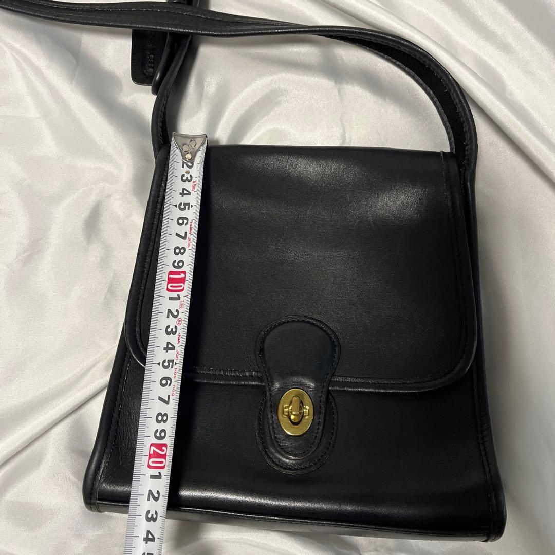 オールドコーチ9038ターンロック黒ショルダーバッグ　ヴィンテージ