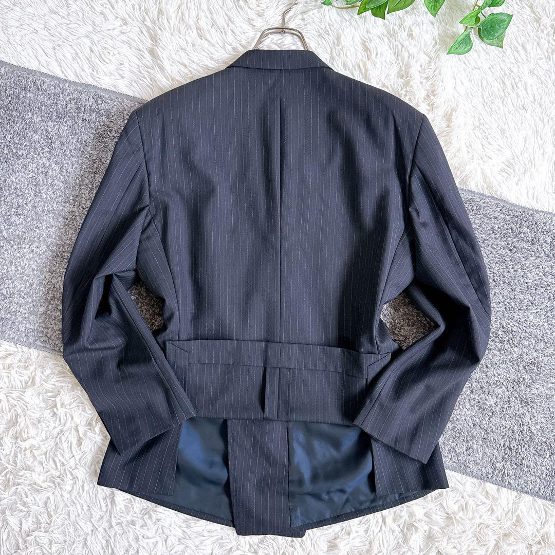 オールド　ディオール セットアップ　スーツ　ストライプ柄　ダブルボタン　ブラック