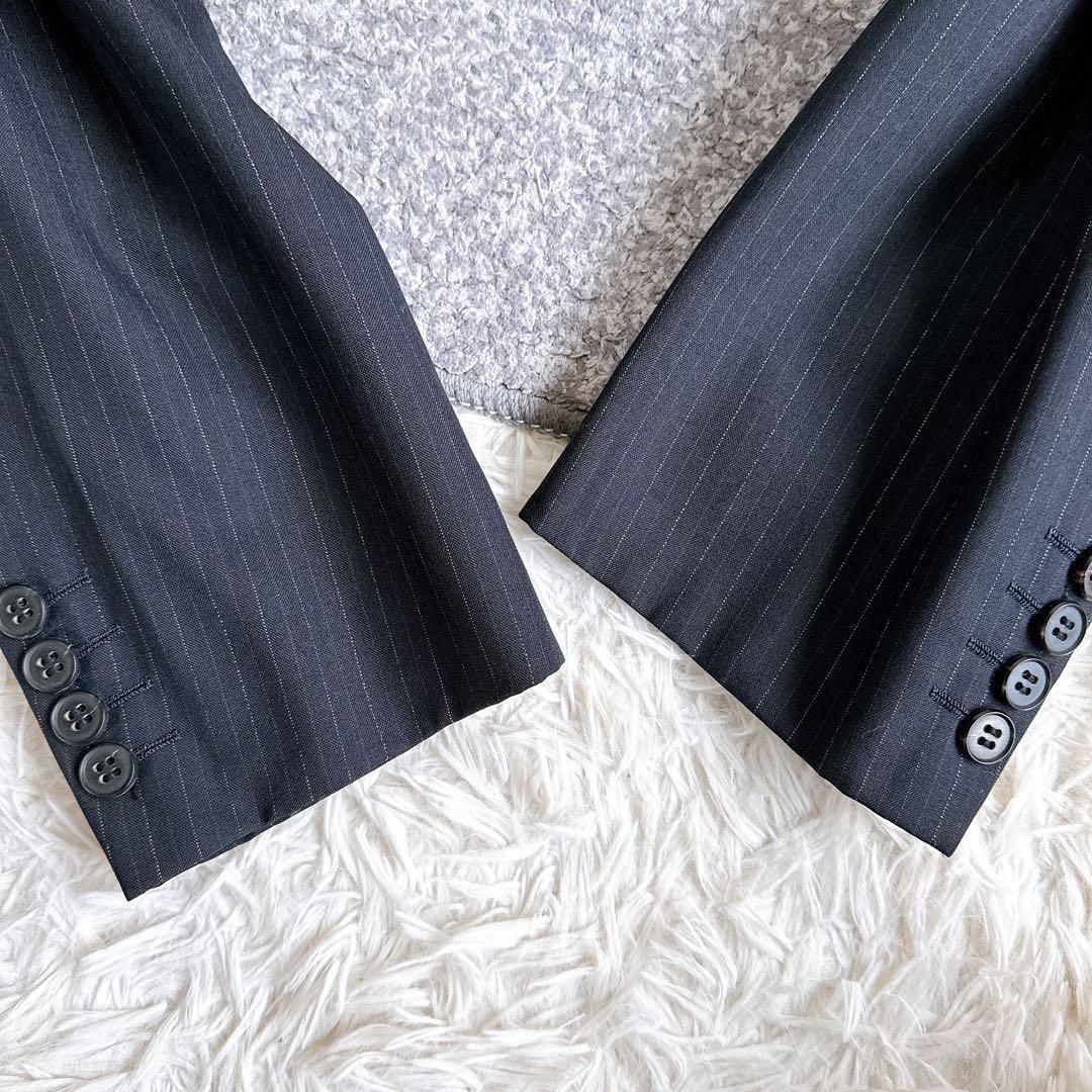 オールド　ディオール セットアップ　スーツ　ストライプ柄　ダブルボタン　ブラック