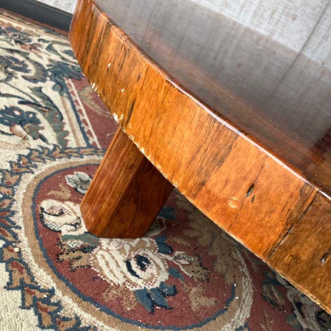 昭和レトロ 銘木 欅材 一枚板 大型座卓 円卓 センターテーブル サイドテーブル