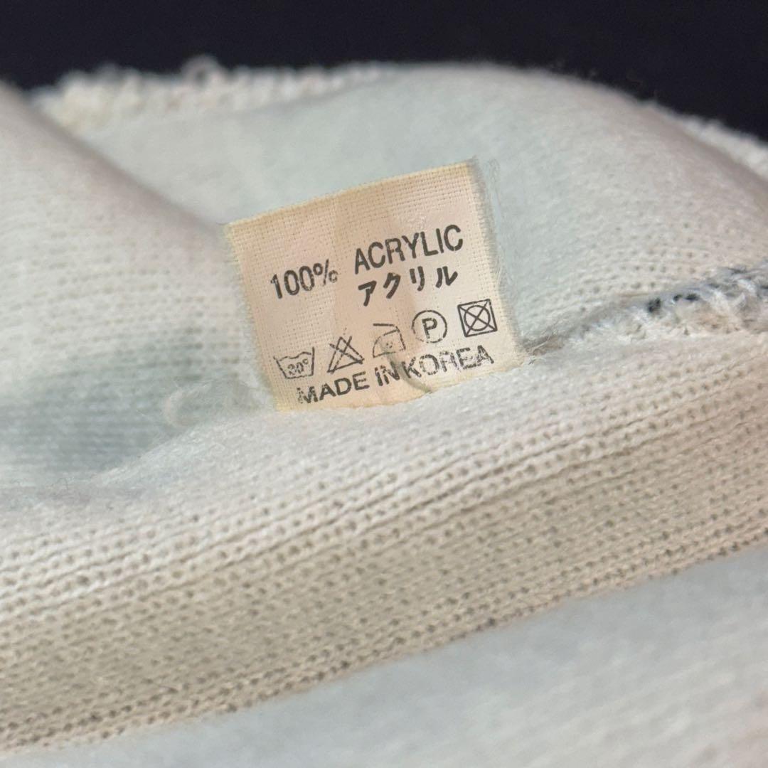 90s OLD STUSSY モノグラム SS ビーニー ホワイト ブラック