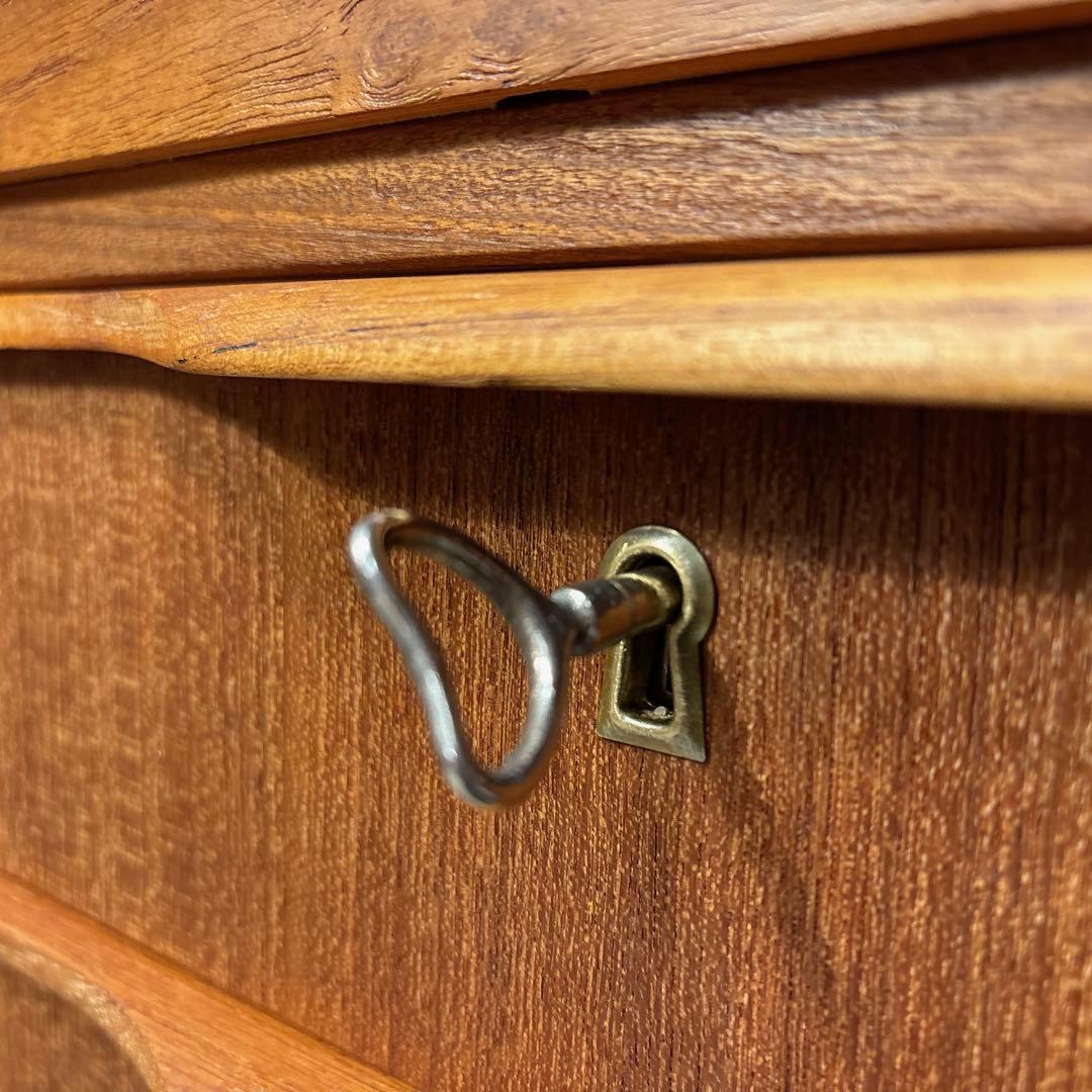 【ひで】デンマーク　チーク材　片袖デスク　北欧家具　北欧ビンテージ