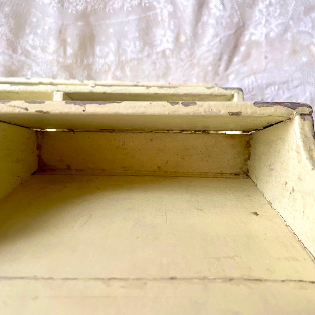 木製レターラック　ポストカードホルダー　オリジナルペイント　フランスアンティーク