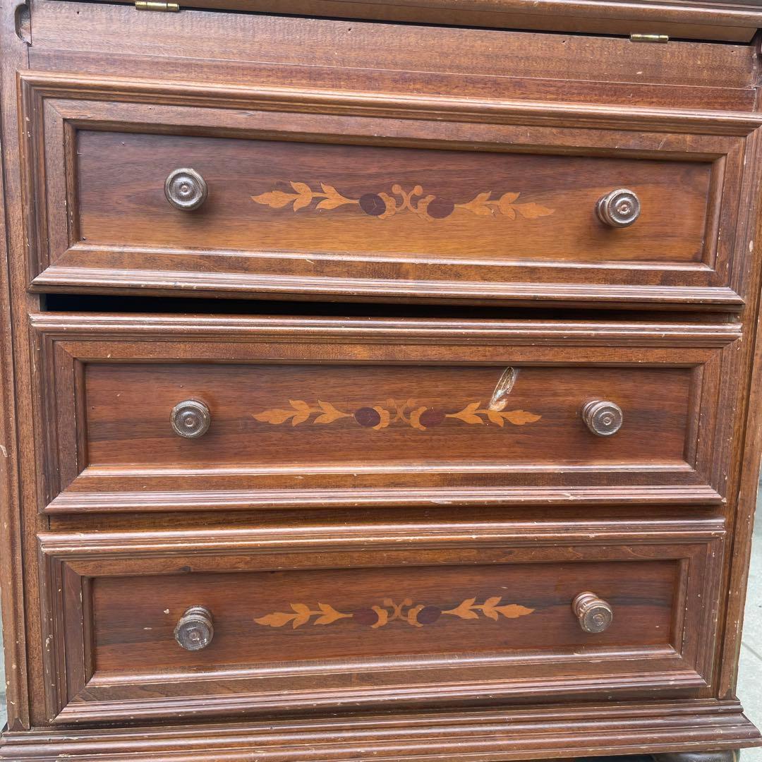 ◯イタリア ライティング ビューロー 机 木製 アンティーク デスク