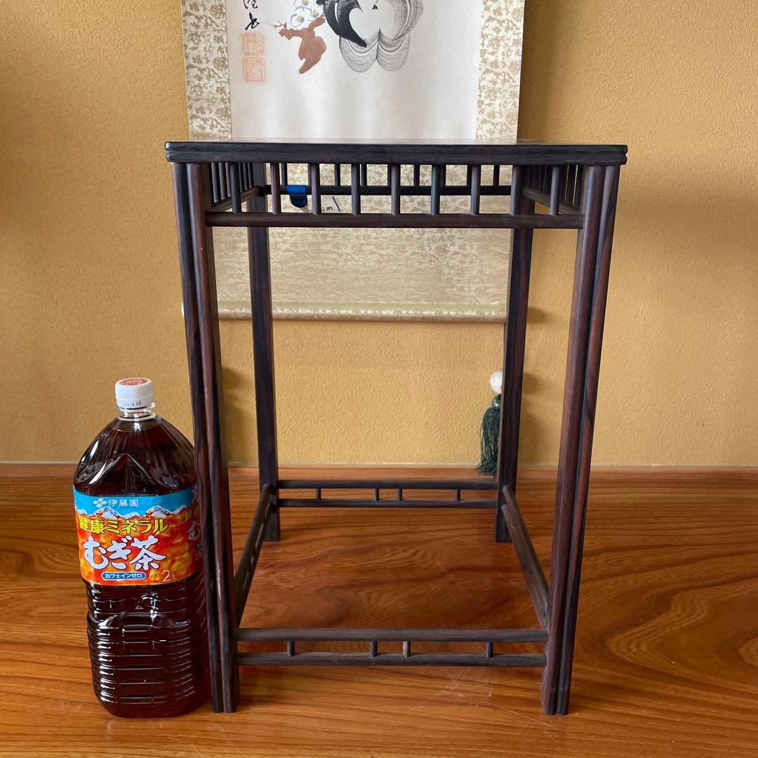 唐木懸崖1.1尺 盆栽台 黒檀 ビンテージ品 昭和レトロ 高卓(こうしょく)