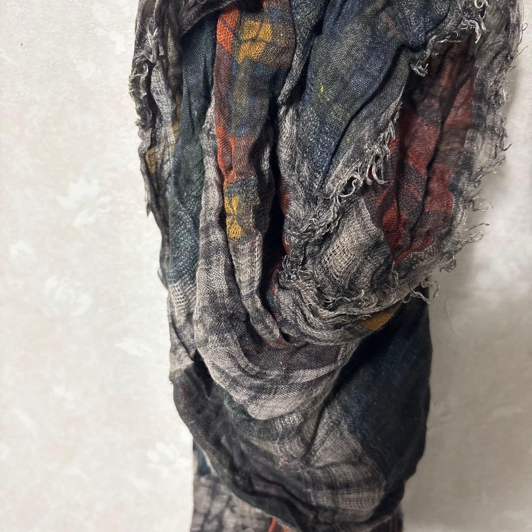 ジョニーデップ着用　ファリエロサルティ　マルチカラーチェック柄コットンストール