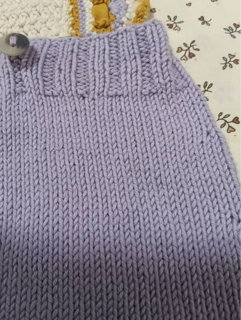 Misha&puff ラベンダー かぎ編みロンパース 3-4y