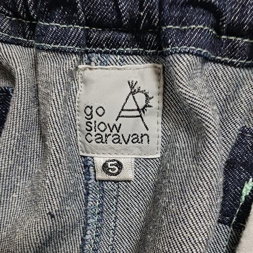 ゴースローキャラバン ネップ入りデニム 脇ポケットパンツ ブルー サイズ 5