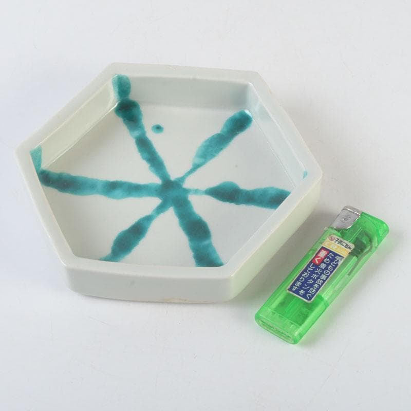 和食器　茶懐石　倶門窯　瀧田項一作　上絵六角皿揃　六客　共箱　M　9886