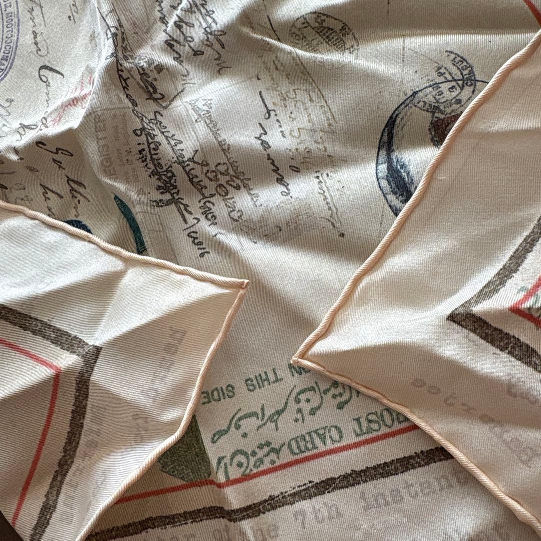 アレキサンダーマックイーン　シルクポケットチーフ　スカル　ミニスカーフ　虎　切手