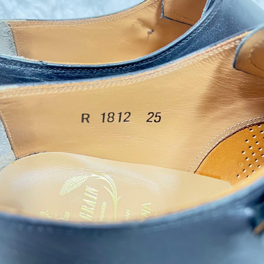 【美品】SCOTCH GRAIN ダブルモンク R1812 ブラック　25㎝