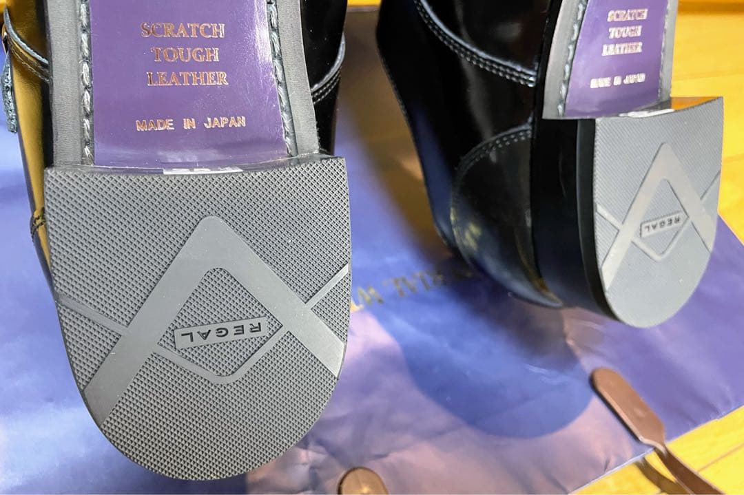 新品リーガルビジネスシューズダブルモンクストラップタフスクラッチレザー25.5