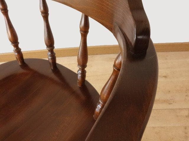 飛騨産業　キツツキ　穂高　アームチェアー③　イス　椅子　 木製　再塗装済ＵＳＥＤ