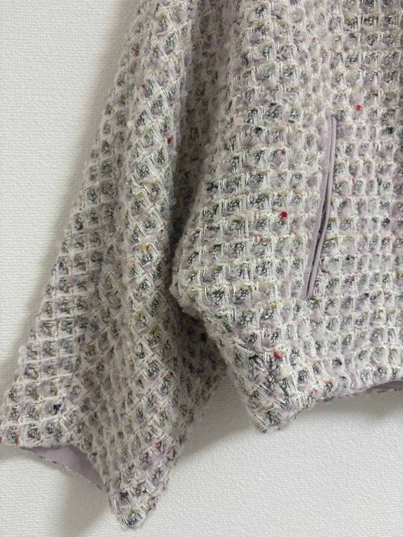 TOMORROWLAND ワッフルファンシーツイード ジップアップブルゾン