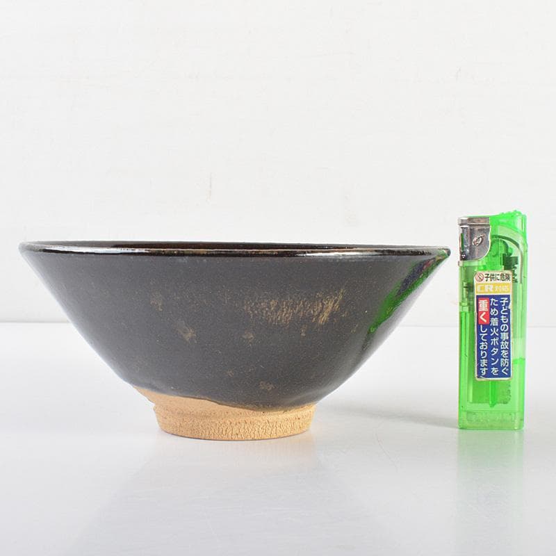 茶道具　人間国宝　加藤土師萌　黒唐津　茶碗　共布共箱　D　R6899