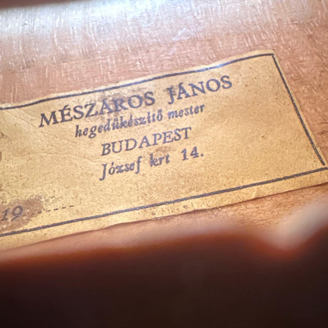 高級 MESZAROS JANOS ハンガリー ブダペスト バイオリン 職人