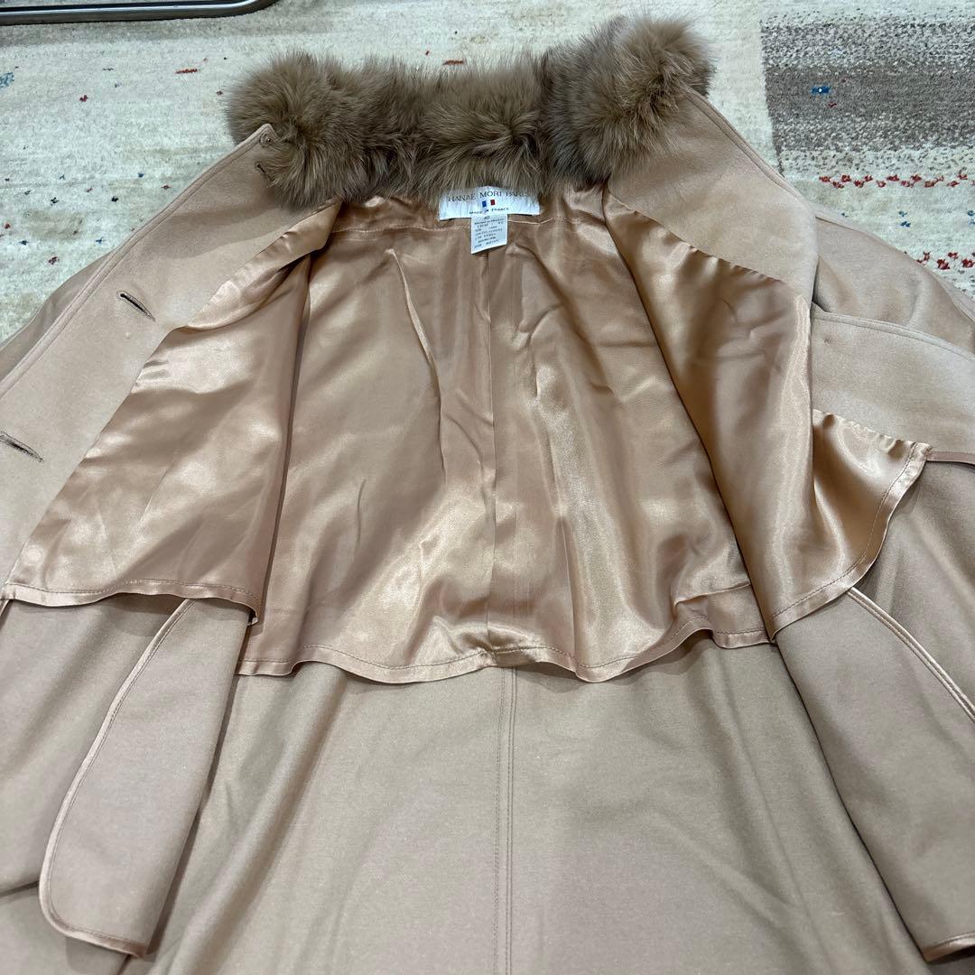 ハナエモリ　コート　ポンチョ　ファー　40