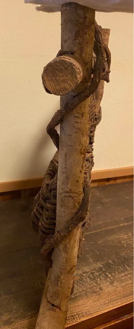 694 自然素材　看板　葡萄籠　葡萄籠ツル細工　花生け　ガーデンニング　かご