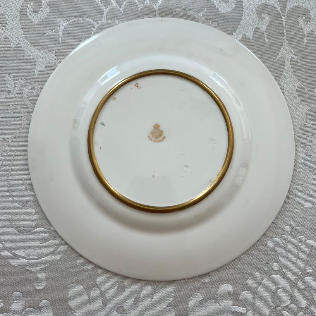 【英国アンティーク】美品　高級　ロイヤルウースター　金彩　金盛　エナメル　皿