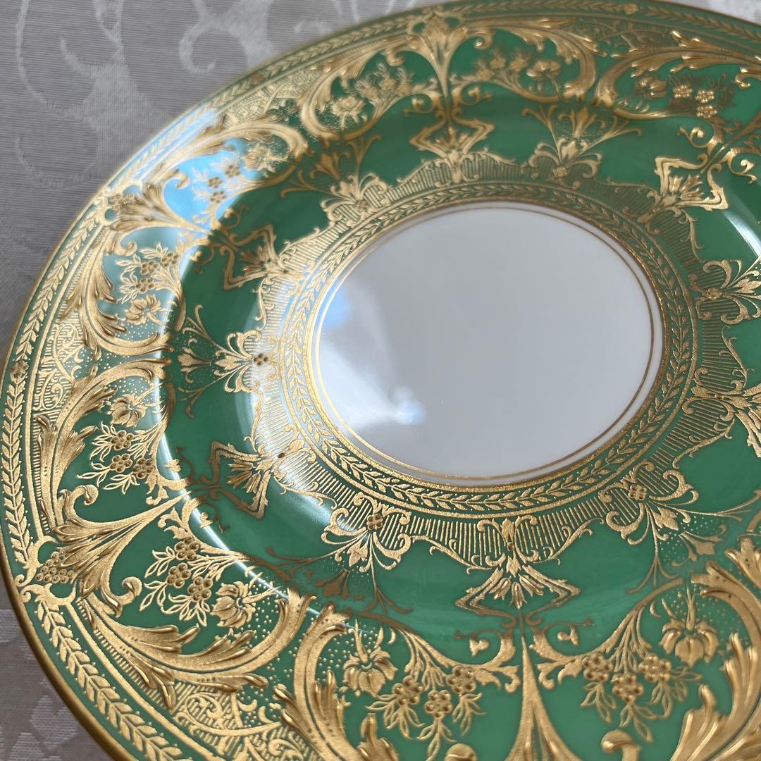 【英国アンティーク】美品　高級　ロイヤルウースター　金彩　金盛　エナメル　皿