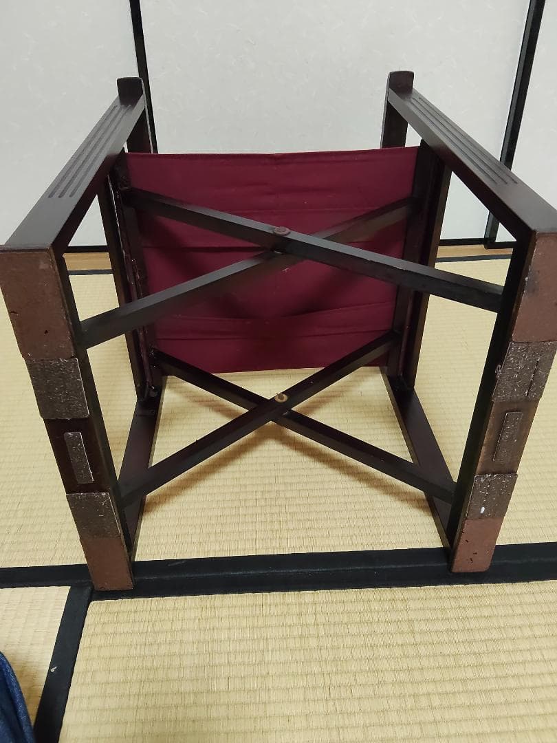 旧日本楽器（ヤマハ）製　昭和初期アンティーク　折り畳み机、椅子セット