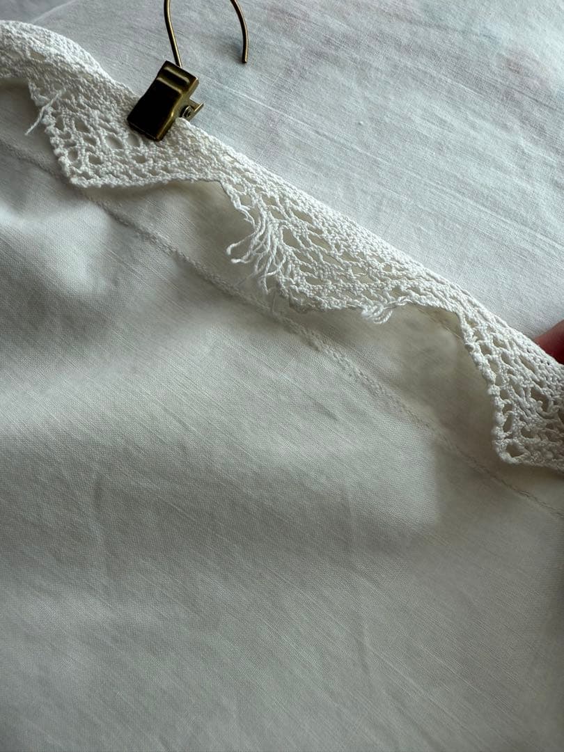 ご相談中ஐ⋆*フランスアンティークモノグラム入り・ナチュラルリネンカーテン