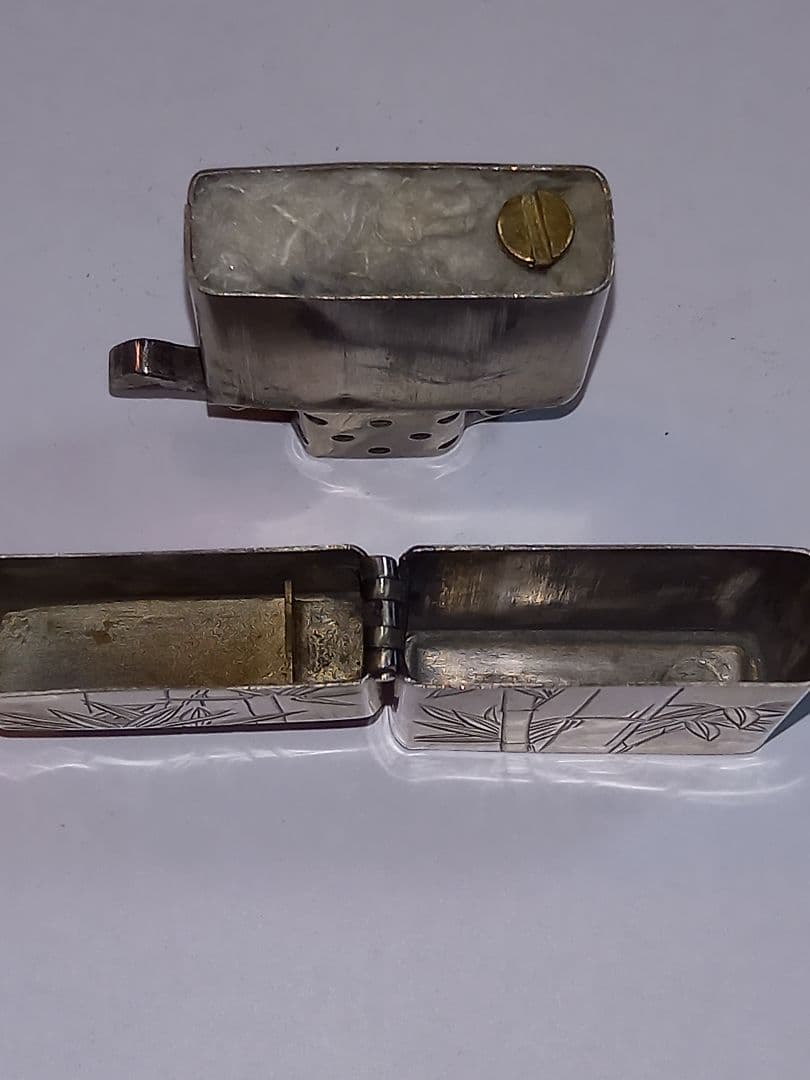 ZIPPO スターリングシルバー950 彫金 インサイドユニット希少 動作正常