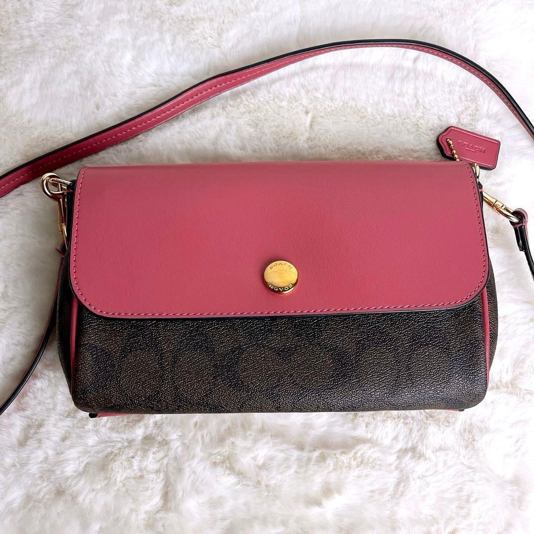 極美品☆COACHコーチ2wayショルダーバッグ シグネチャー ブラウン