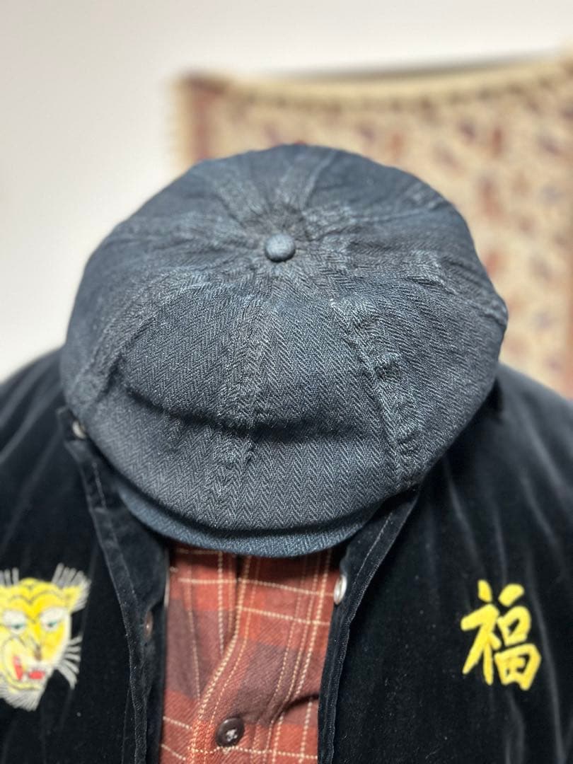 超希少　インディゴ染め　ヘリンボーン　ニュースボーイキャップ　RRL