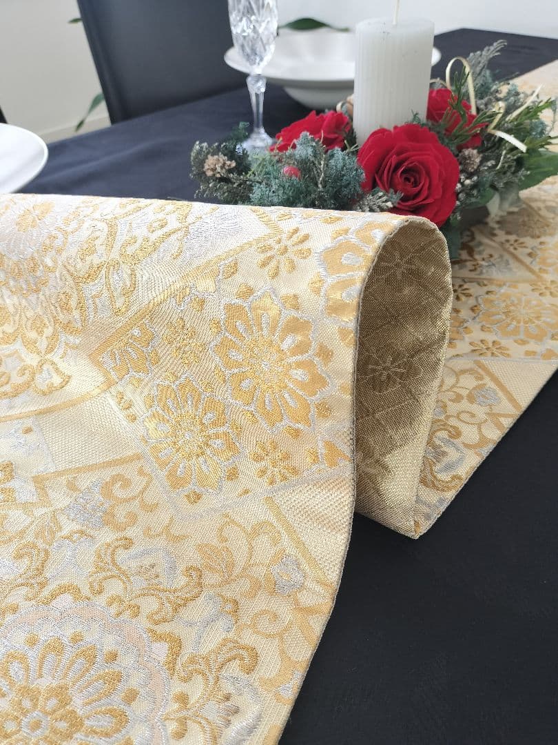 Fei1213　A885★逸品‼️クリスマス‼️テーブルランナー2m4cm