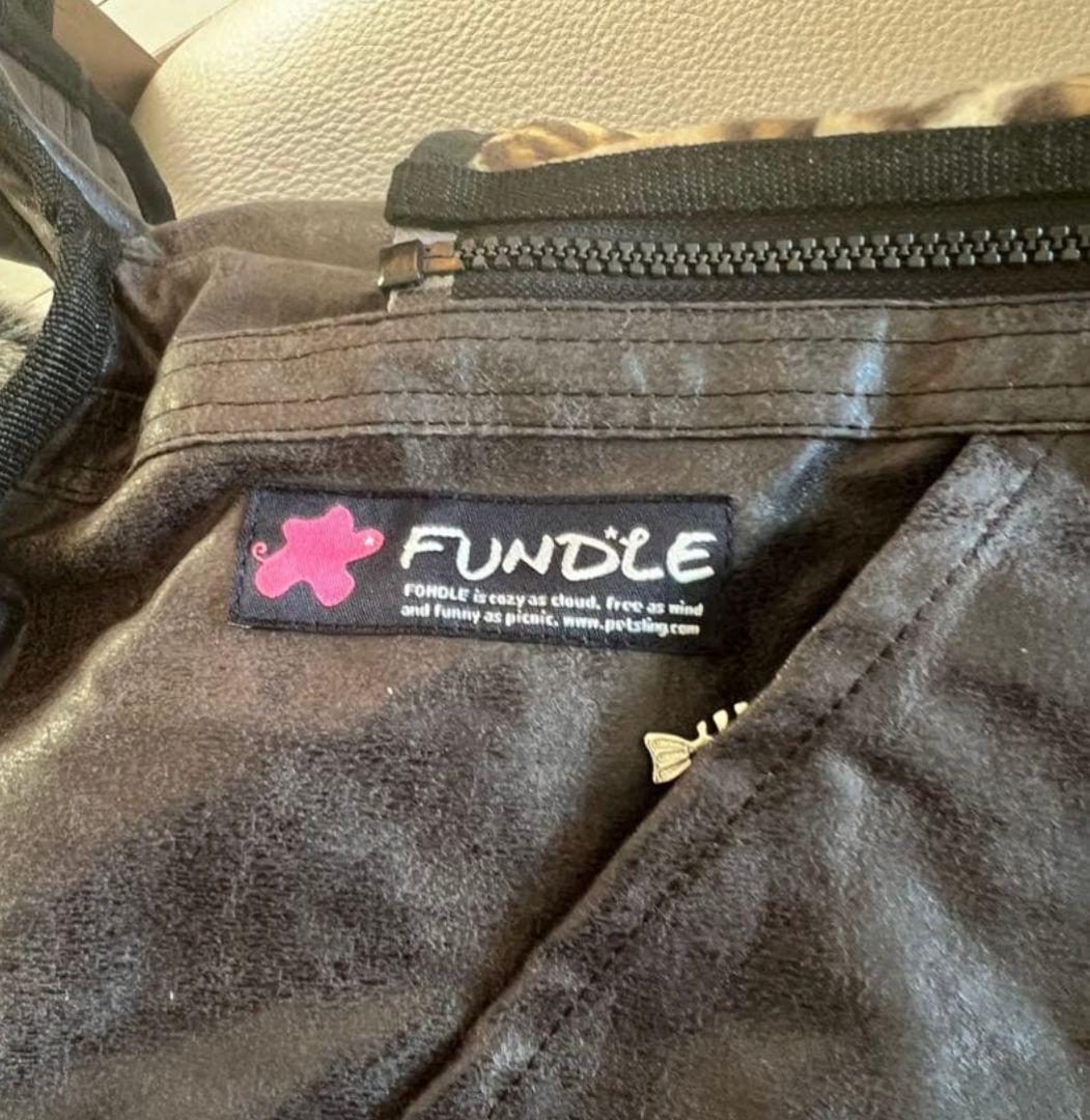希少FUNDLE ファンドルペットスリング グレー×レオパード キャリーバッグ