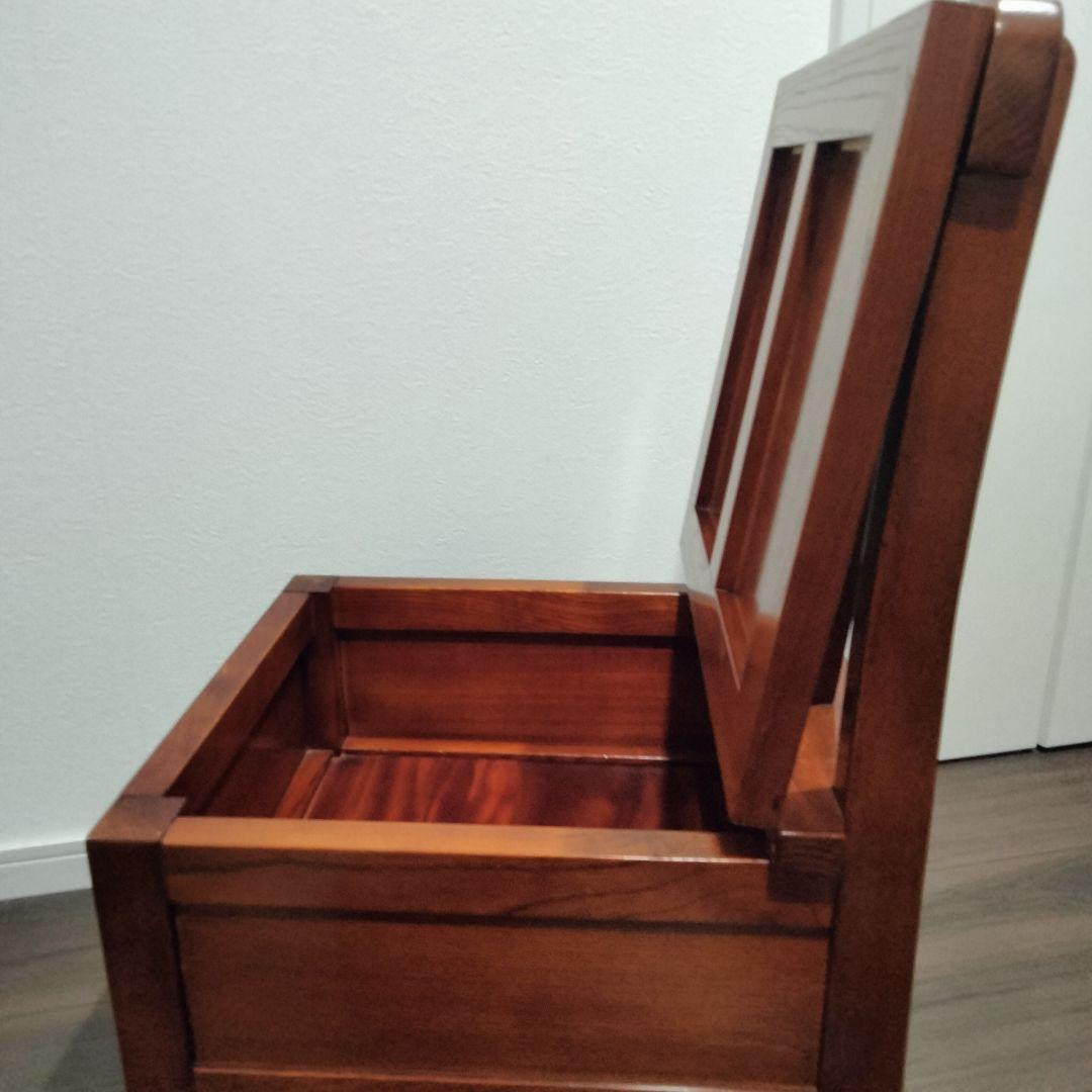 収納式回転椅子/スツール/和家具/アンティーク/唐木家具