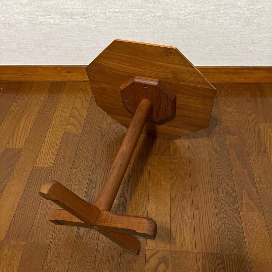 【良品】デンマーク 八角形サイドテーブル チーク