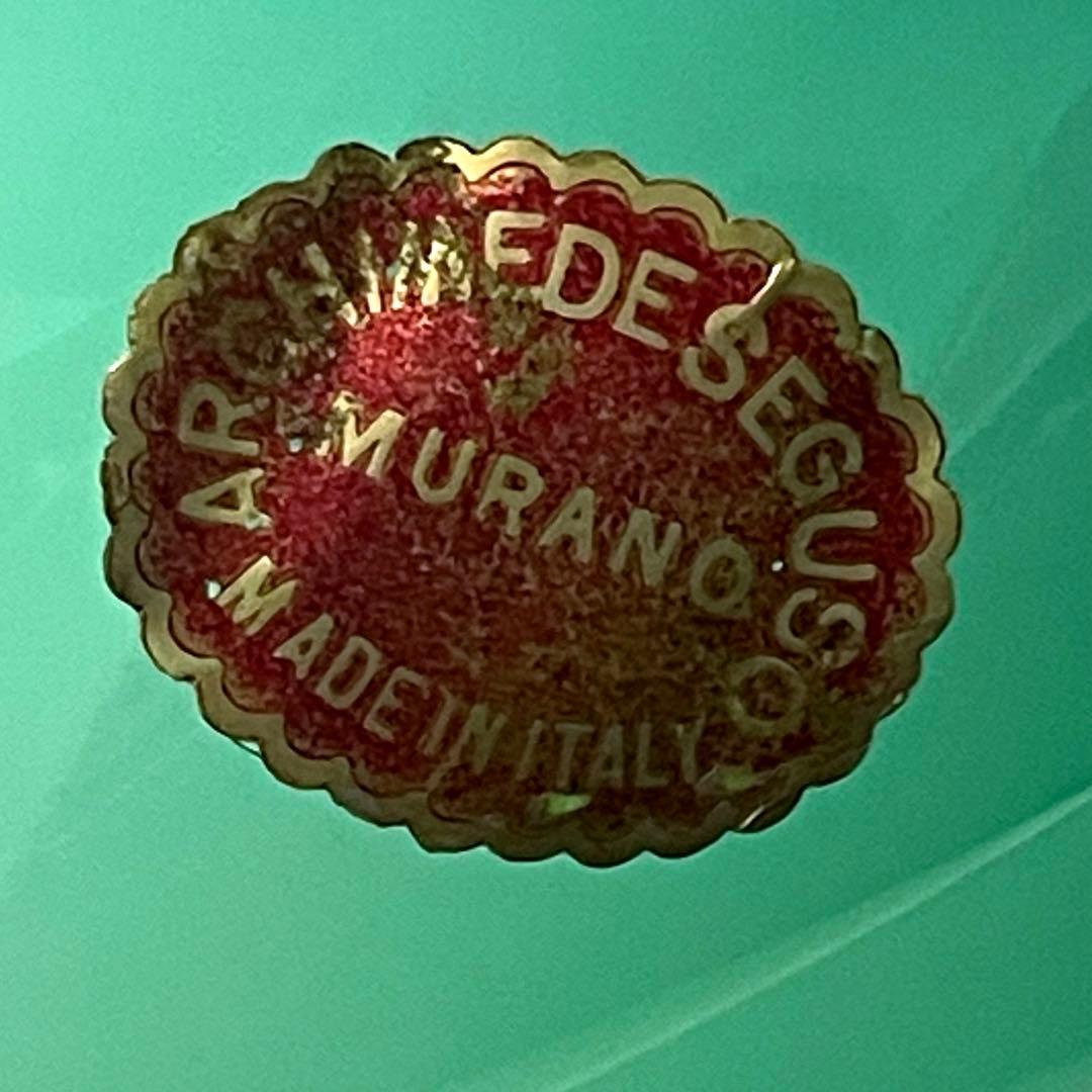 ムラーノ スワン　アルキメデセグソ グリーン アラバストロンガラスの白鳥彫刻