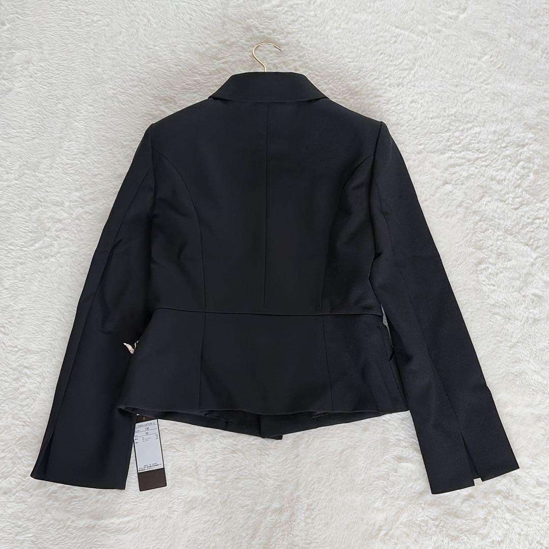 美品✨タグあり【フォクシー】テーラードジャケット ペプラム 黒42 大きなサイズ