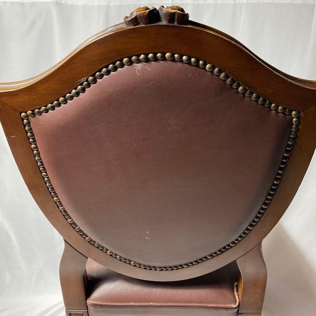 カリモク　アンティークチェア　ダイニングチェア　革　レザーチェア　木製イス