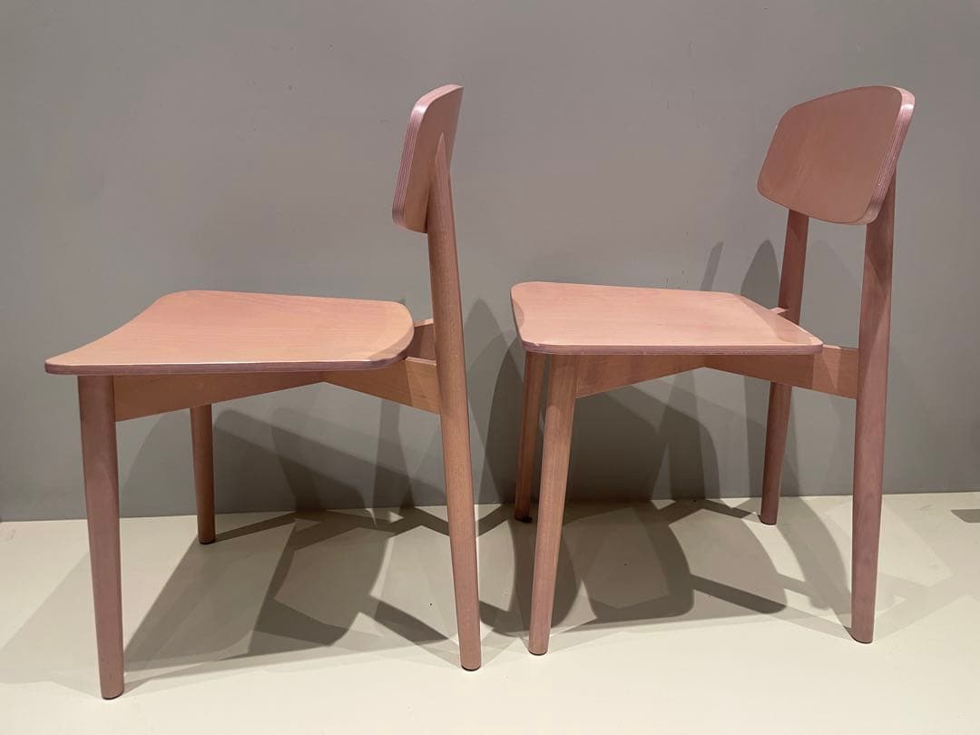 unico ウニコ　ピンク 木製 ダイニングチェア 2脚セット