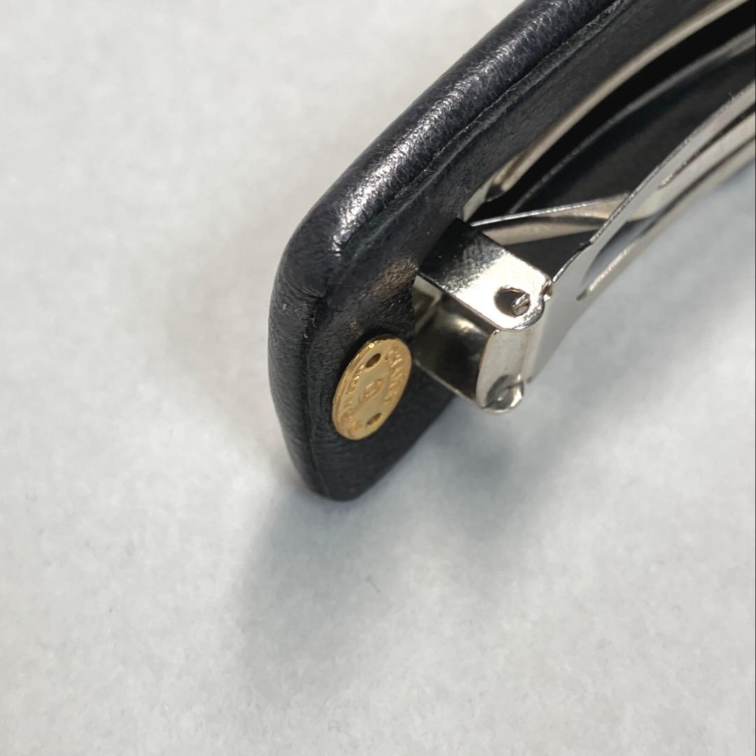 CHANEL シャネル レザー バレッタ ココマーク 箱付き