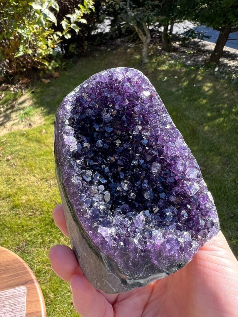 A756 アメジストクラスター　ローズクォーツ丸玉　2点セット　天然石