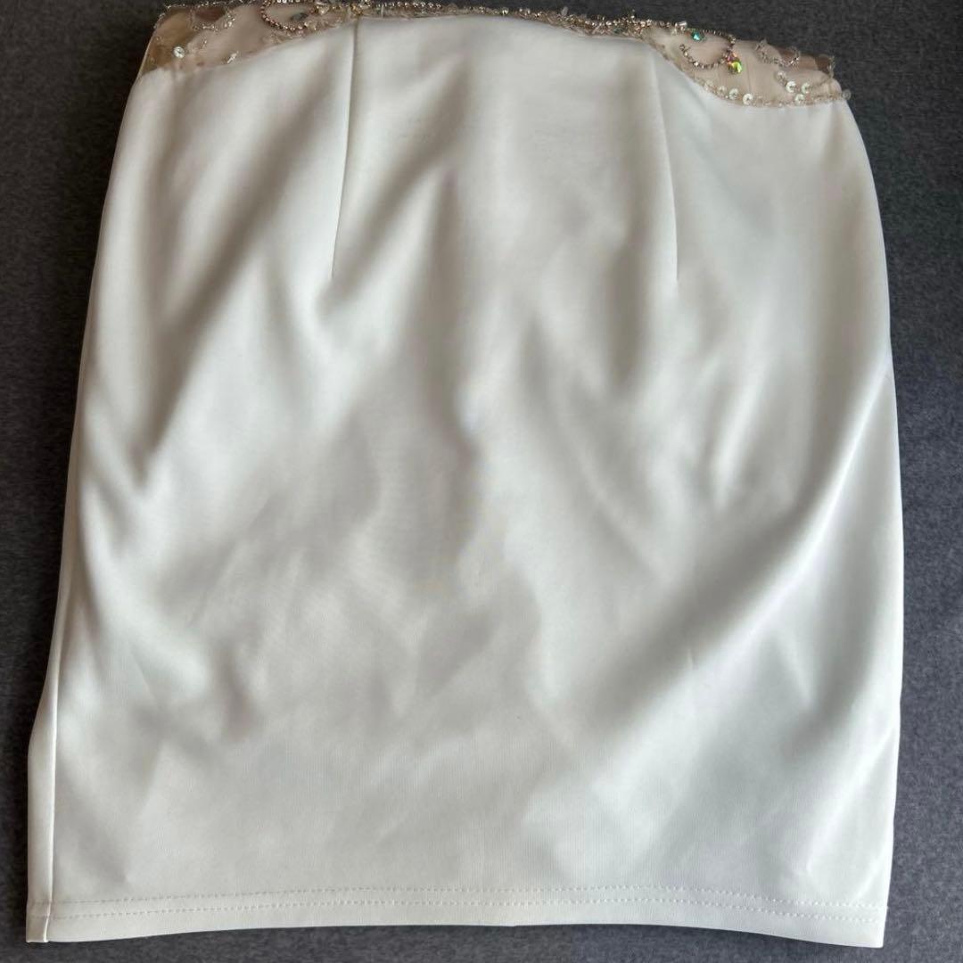 エンジェルアール　ホワイト　ビジュー　キャバドレス　ナイトドレス　タイト　ミニ