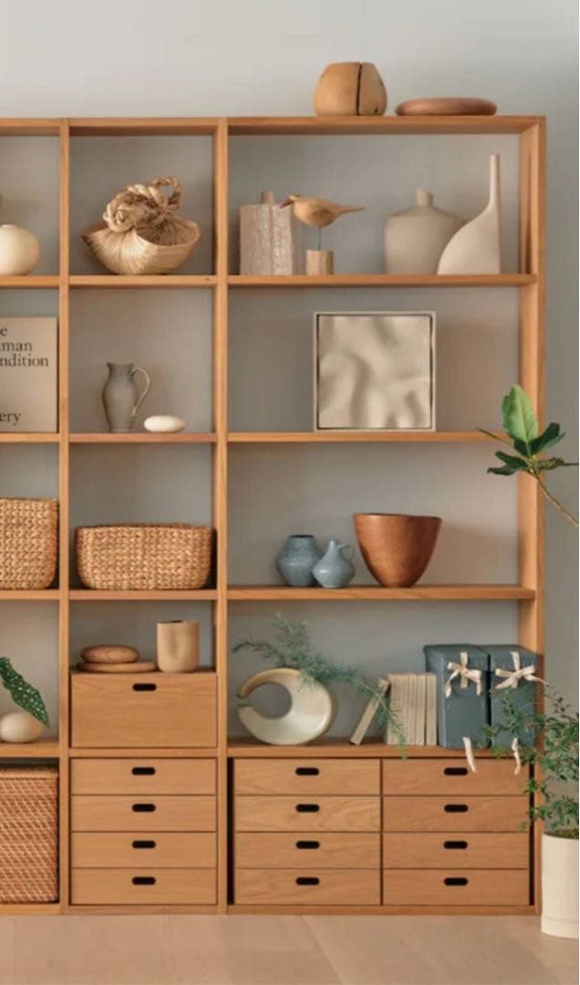 ■送料込■無印良品 スタッキングシェルフワイド 5段 ウォールナット棚収納