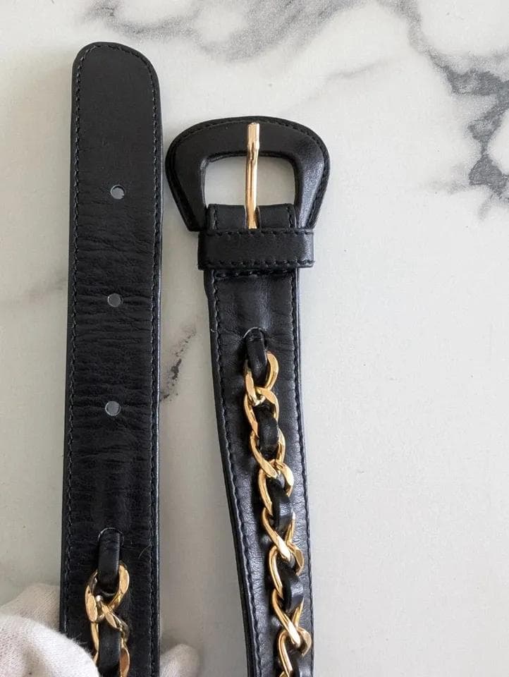 シャネル ウエストポーチ マトラッセ ラムスキン ヴィンテージ 黒