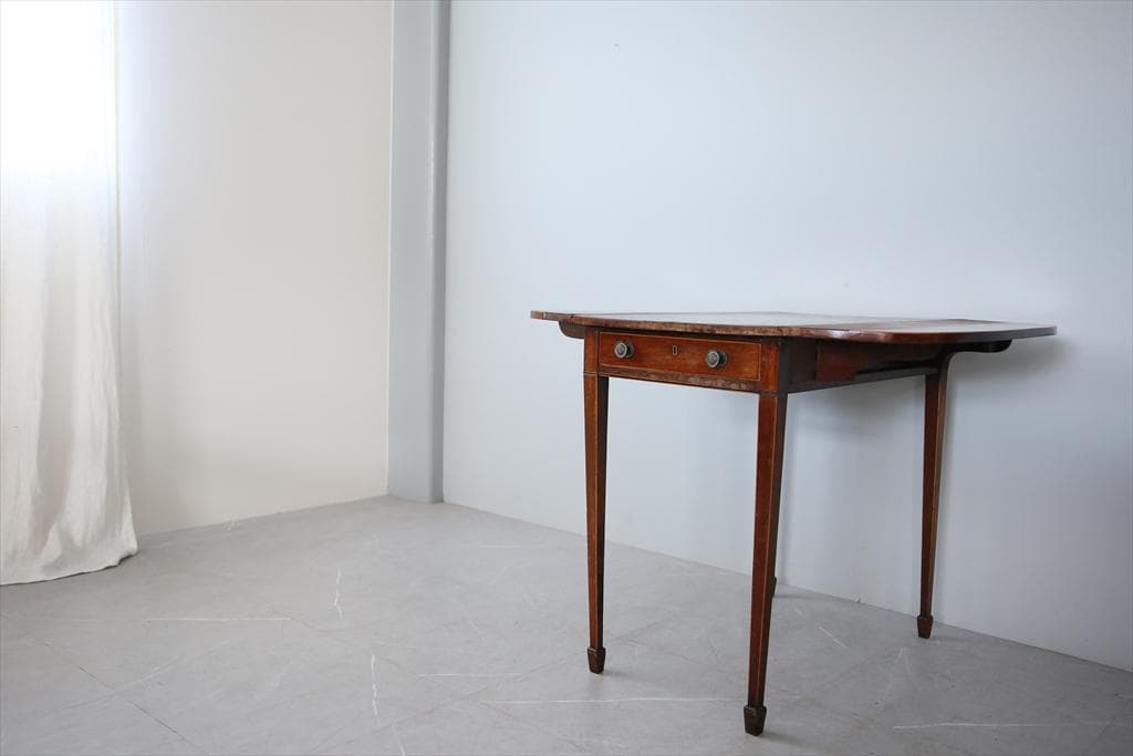 英国アンティーク木製ドロップリーフテーブル/バタフライ/ダイニング机92-111