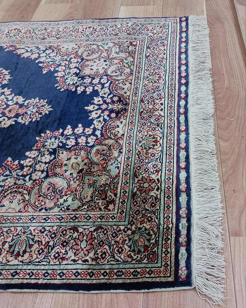 Y2756 トルコ絨毯 カイセリ シルク100% 手織り 135×91㎝