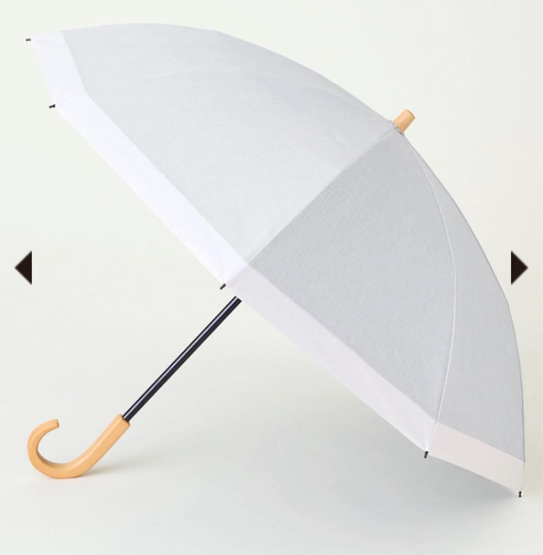 サンバリア100 折りたたみ日傘 ２段折 コンビmoku グレー 曲がり手元