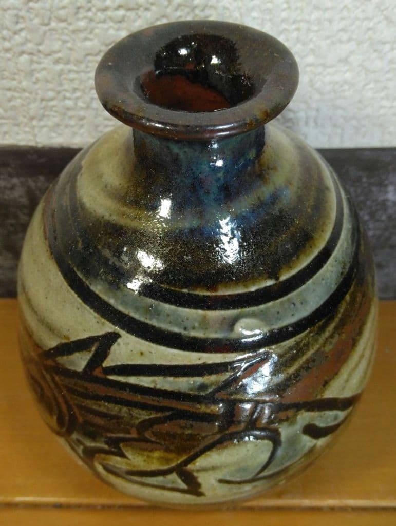 人間国宝 金城次郎 徳利 栞 共箱 美品 壺屋焼 壷屋焼 魚紋徳利 やちむん