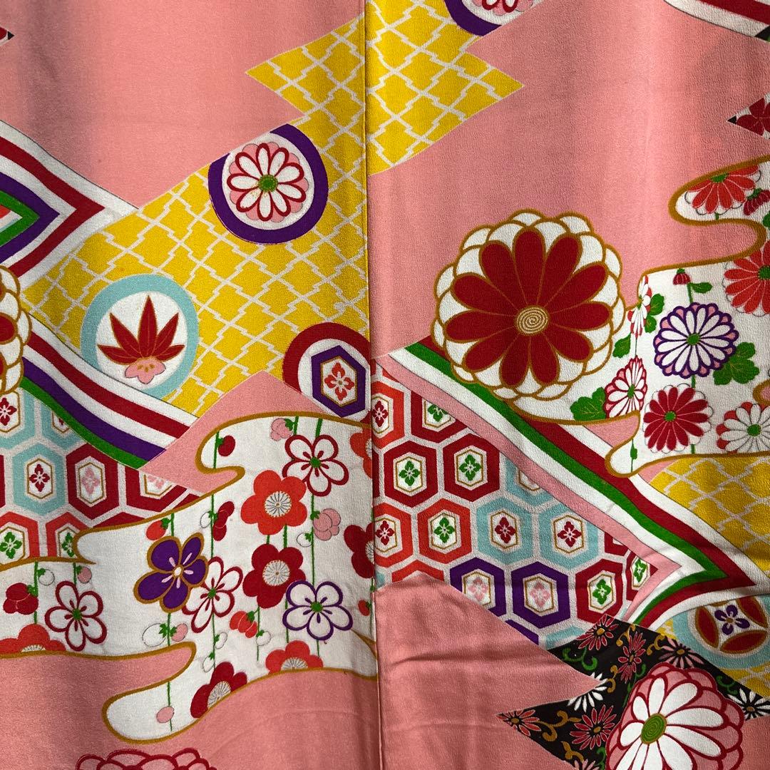 7歳着物　アンティークレトロ柄　着物単品　七五三着物　18ー5