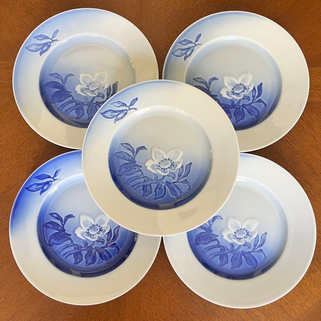 【希少品】B&G ビングオーグレンダール★クリスマスローズ★デザート皿　5枚