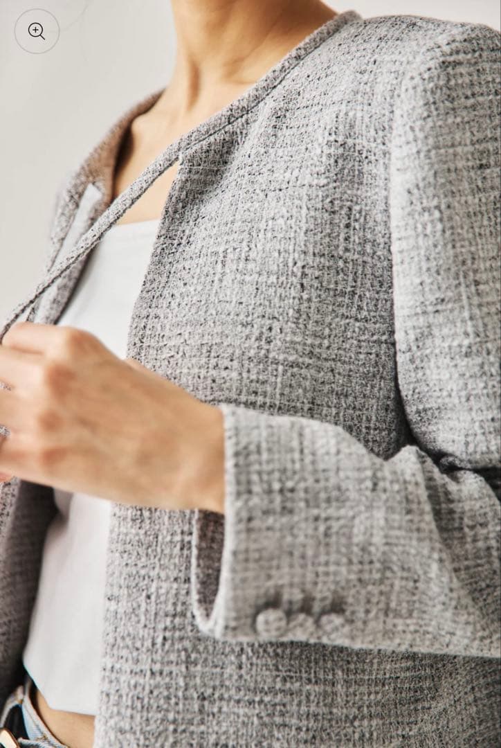 新品未使用⭐︎CONNSE ソフトツイードジャケット（GRAY）